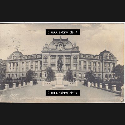 Ansichtskarte Schweiz, Karton Bern, Verwaltungskreis Bern-Mittelland, Stadt Bern, vor 1945 In s/w Schwarzweiß Bern, Universität mit Hallendenkmal (1) Sammlung