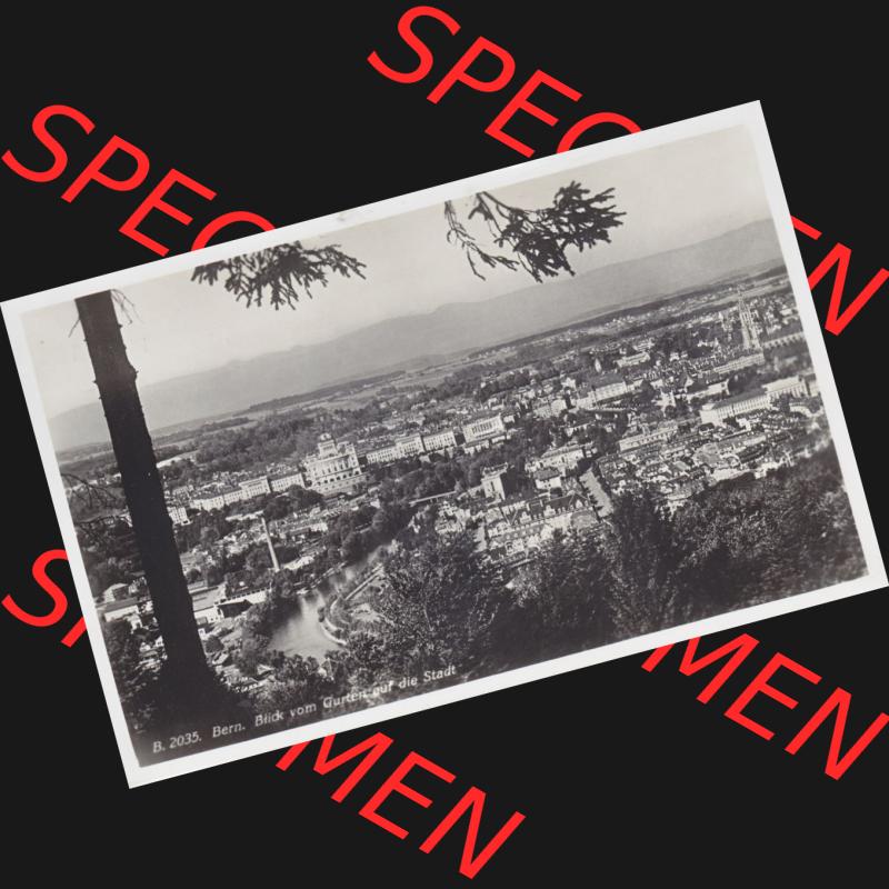 Ansichtskarte Schweiz, Karton Bern, Verwaltungskreis Bern-Mittelland, Stadt Bern, vor 1945 In s/w Schwarzweiß 2035 Bern, Blick vom Gurten auf die Stadt (1) Sammlung