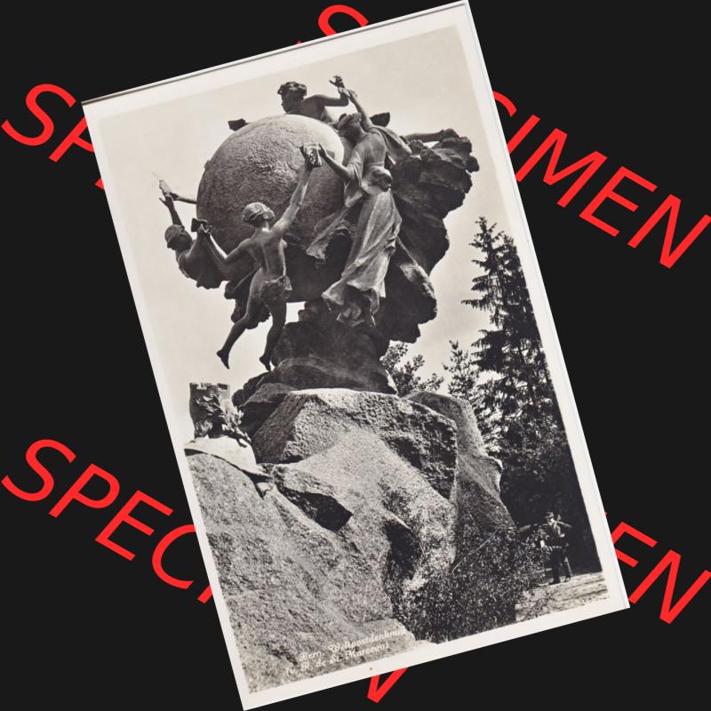 Ansichtskarte Schweiz, Karton Bern, Verwaltungskreis Bern-Mittelland, Stadt Bern, vor 1945 In s/w Schwarzweiß Bern, Weltpostdenkmal (1) Sammlung