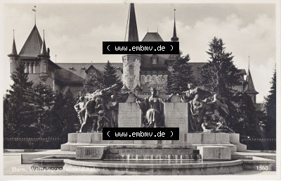 Ansichtskarte Schweiz, Karton Bern, Verwaltungskreis Bern-Mittelland, Stadt Bern, vor 1945 In s/w Schwarzweiß Bern, Welttelegraphen-Denkmal... Sammlung
