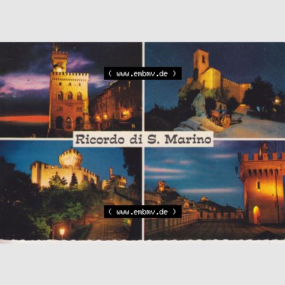 Ansichtskarte San Marino Palazzo del Governo di notte II.. Ansichtskarte / Postkarte aus San Marino allgemein in Farbe, im online Katalog für private Ansichtskarten-Sammler,... Sammlung