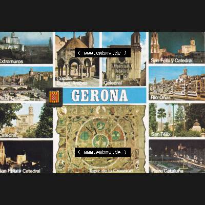 Ansichtskarte Spanien Allgemeine Übersicht in Farbe/Color: Gerona Mehrbildkarte Extramuros, Rio Onar, San Felix Katedrale. Ansichtskarte aus Spanien allgemein in Farbe,... Sammlung