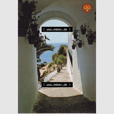 Ansichtskarte Spanien Allgemeine Übersicht in Farbe/Color: Nerja Blick runter zum Strand. Ansichtskarte aus Spanien allgemein in Farbe, im online Katalog für private Ansichtskarten-Sammler,... Sammlung
