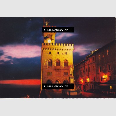 Ansichtskarte San Marino Palazzo del Governo di notte I.. Ansichtskarte / Postkarte aus San Marino allgemein in Farbe, im online Katalog für private Ansichtskarten-Sammler,... Sammlung