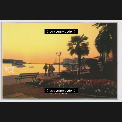 Ansichtskarte Kroatien Porec am Abend, Einbildkarte. Ansichtskarte aus Kroatien in Farbe, im online Katalog für private Ansichtskarten-Sammler, Verwalte, Katalogisiere... Sammlung