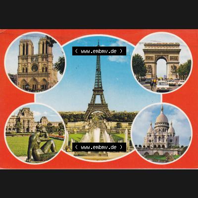 Frankreich Ansichtskarte Farbe Paris Eiffelturm (4) Sammlung