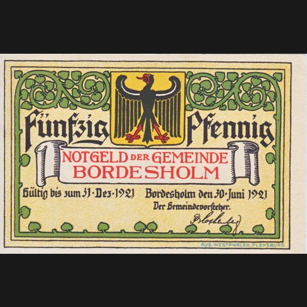 Bordesholm-Linde Notgeld, Notgeldschein 1921, 50 Pfennig Grundwaterkraft.jpg Quadratbild