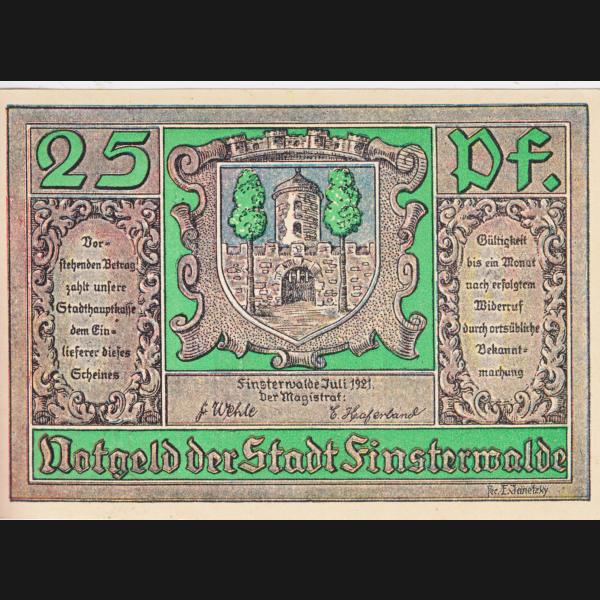 Finsterwalde, Stadt Notgeld, Notgeldschein 1921, 25 Pfennig (2).jpg Quadratbild