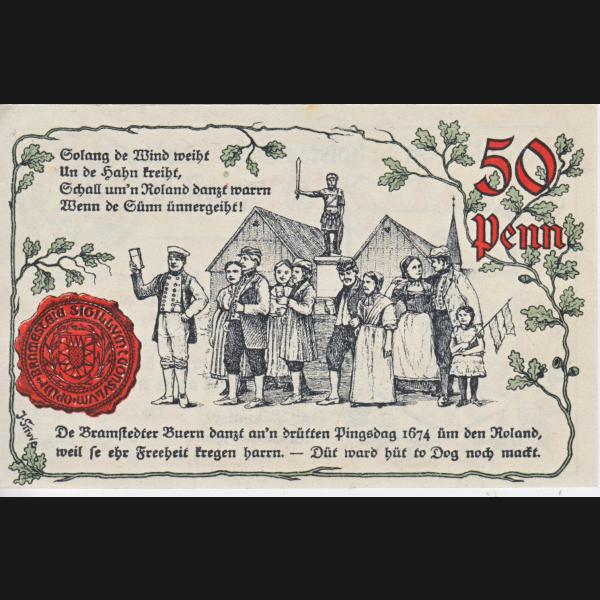 Bad Bramstedt, Stadt Notgeld, Notgeldschein 1920, 50 Pfennig (1).jpg Quadratbild