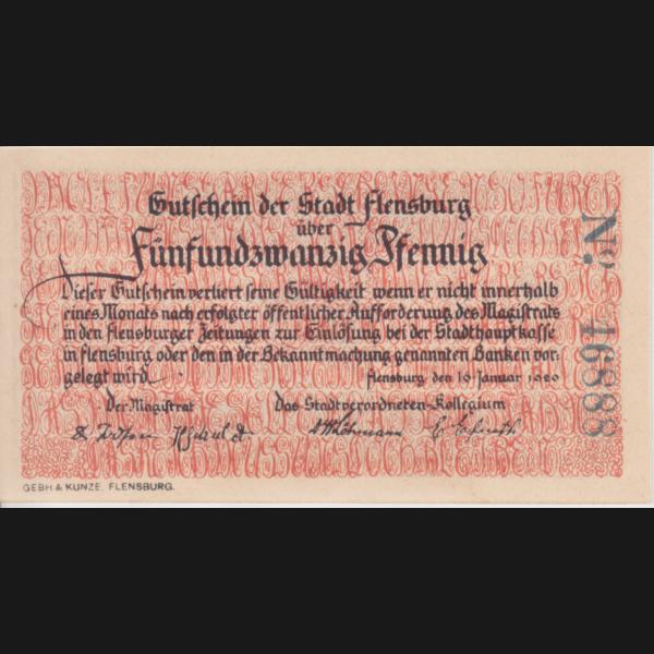 Flensburg, Stadt Notgeld, Notgeldschein 1920, 0001 25 Pfennig (2).jpg Quadratbild