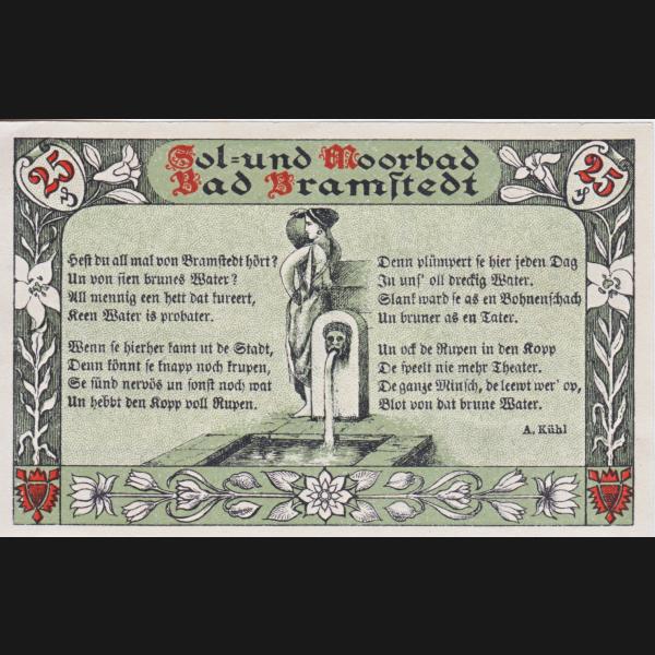 Bad Bramstedt, Stadt Notgeld, Notgeldschein 1920, 25 Pfennig (2).jpg Quadratbild