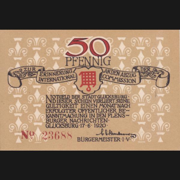 Glücksburg, Stadt Notgeld, Notgeldschein 1920, 50 Pfennig (1).jpg Quadratbild