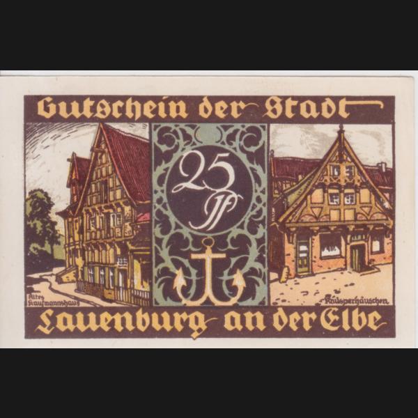 Lauenburg Stadt, Notgeld, Notgeldschein Sparkasse 25 Pfennig (2).jpg Quadratbild
