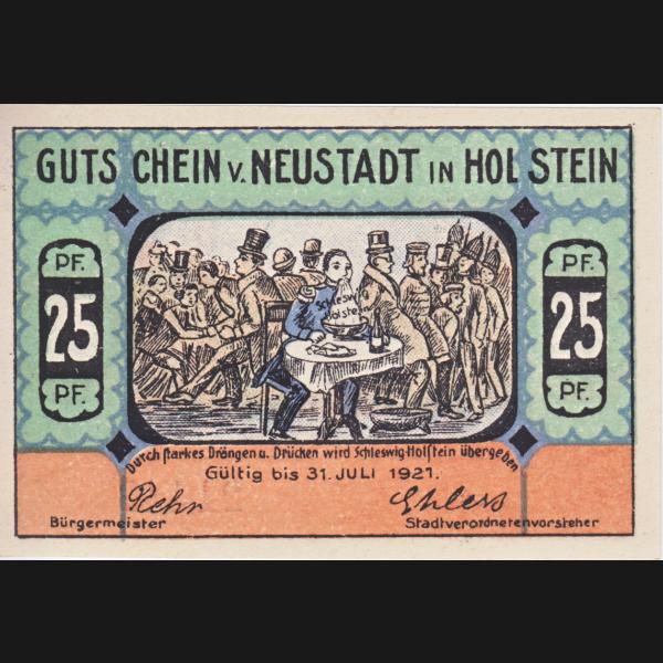 Neustadt in Holstein, Stadt Notgeld, Notgeldschein 1921, 25 Pfennig Leuchtturm Pelzerhaken (2).jpg Quadratbild