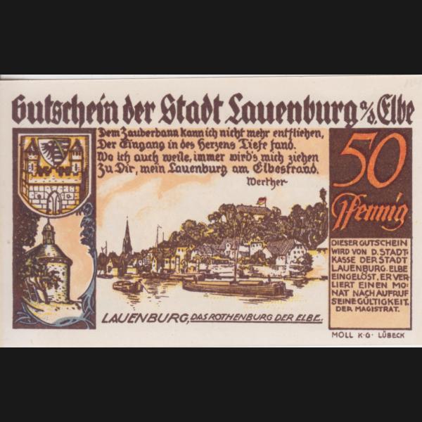 Lauenburg Stadt, Notgeld, Notgeldschein Sparkasse 50 Pfennig (1).jpg Quadratbild