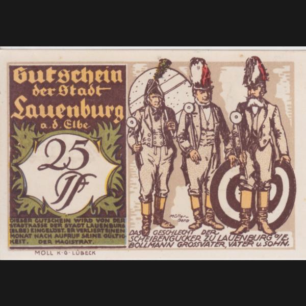 Lauenburg Stadt, Notgeld, Notgeldschein Sparkasse 25 Pfennig (1).jpg Quadratbild
