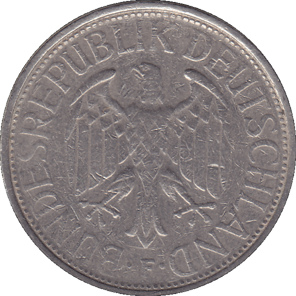 Eine 1 DM Deutsche Mark, 1974 Mzz. F für Stuttgart (7).png Quadratbild