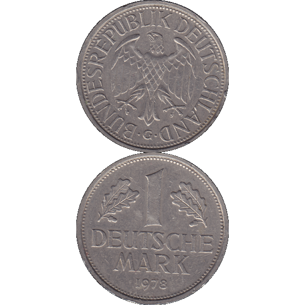 Eine 1 DM Deutsche Mark, 1978 Mzz. G für Karlsruhe (10).png Quadratbild