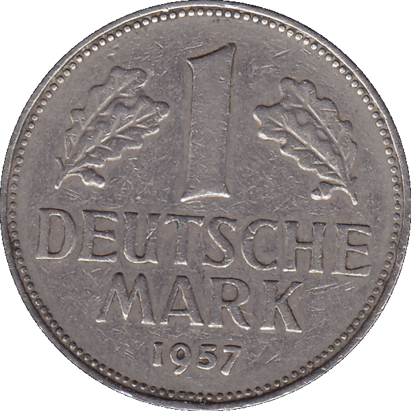 Eine 1 DM Deutsche Mark, 1957 Mzz. J für Hamburg (8).png Quadratbild