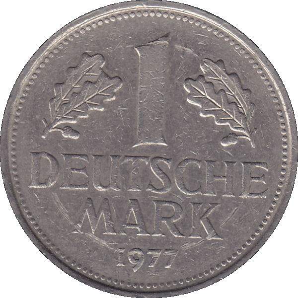 Eine 1 DM Deutsche Mark, 1977 Mzz. G für Karlsruhe (8).png Quadratbild