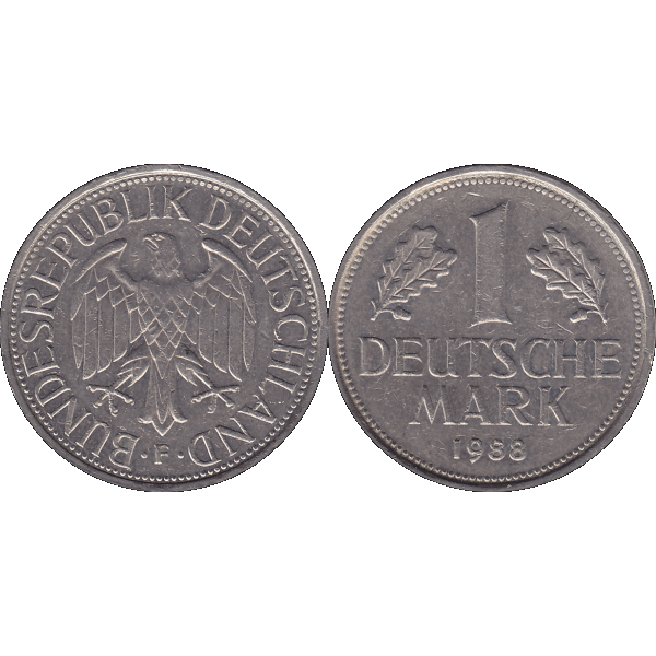 Eine 1 DM Deutsche Mark, 1988 Mzz. F für Stuttgart (9).png Quadratbild