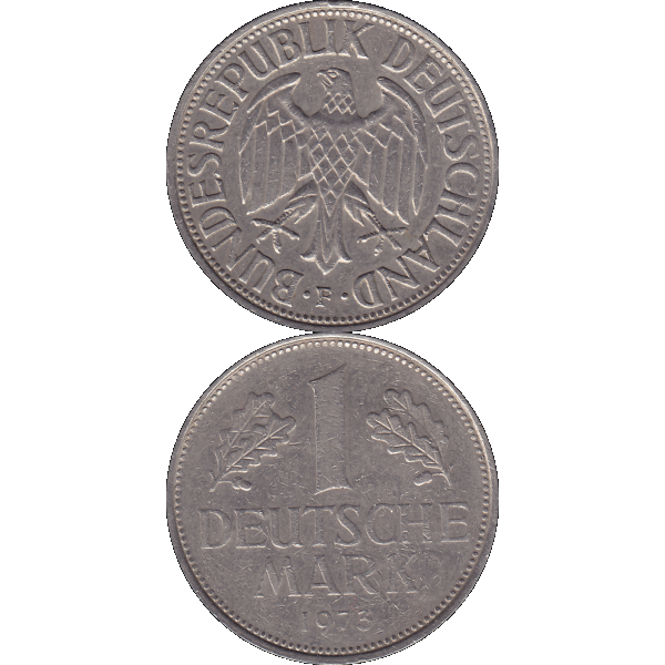 Eine 1 DM Deutsche Mark, 1973 Mzz. F für Stuttgart (10).png Quadratbild