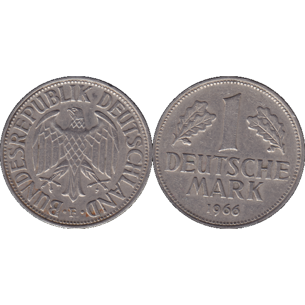 Eine 1 DM Deutsche Mark, 1966 Mzz. F für Stuttgart (9).png Quadratbild