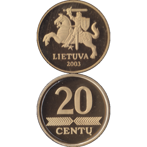 Münze aus Litauen 20 Centu 2003, aus KMS, Stempelglanz (10).png Quadratbild