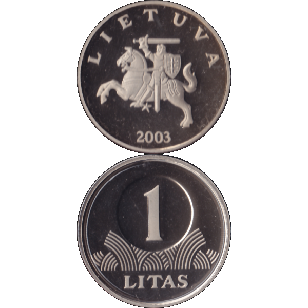 Münze aus Litauen 1 Litas 2003, aus KMS, Stempelglanz (10).png Quadratbild