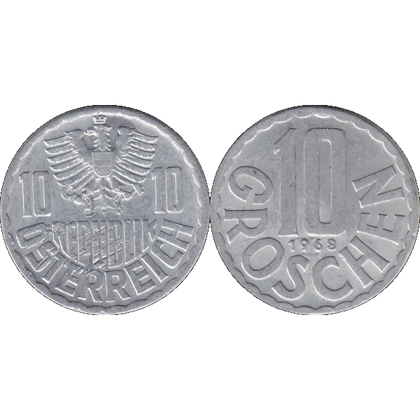 Münze aus Österreich 10 Groschen 1968 (9).png Quadratbild