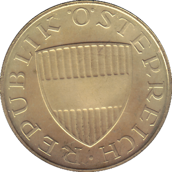 Münze aus Österreich 50 Groschen 1974, Farbe-Color Vorderseite.png Quadratbild
