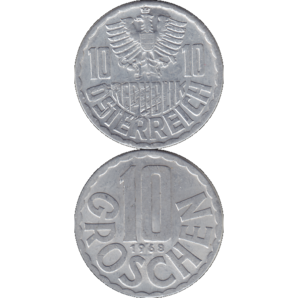 Münze aus Österreich 10 Groschen 1968 (10).png Quadratbild