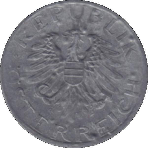 Münze aus Österreich 5 Groschen 1976, Farbe-Color Vorderseite.png Quadratbild