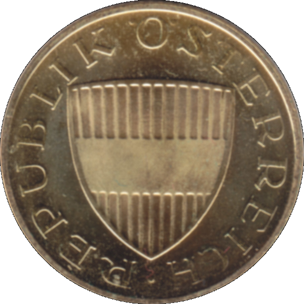 Münze aus Österreich 50 Groschen 1976, Farbe-Color Vorderseite.png Quadratbild