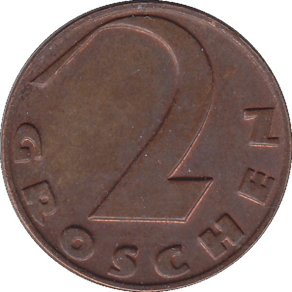 Münze aus Österreich 2 Zwei Groschen 1936, Kruckenkreuz Farbe-Color, Rückseite mit Wert.png Quadratbild