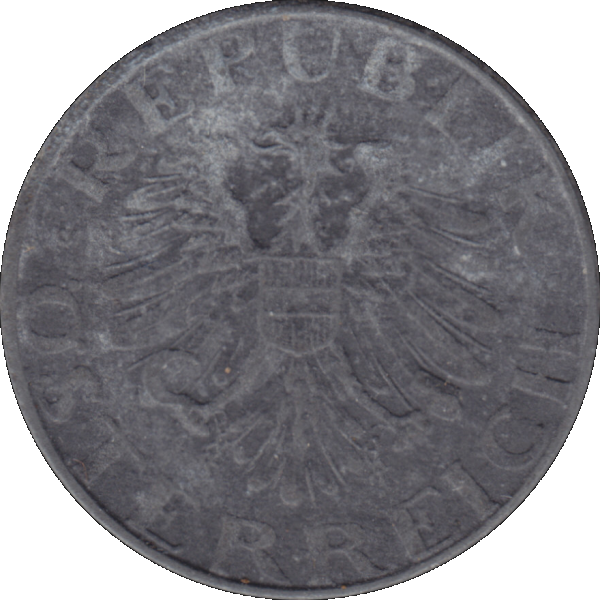 Münze aus Österreich 5 Groschen 1955, Farbe-Color Vorderseite.png Quadratbild