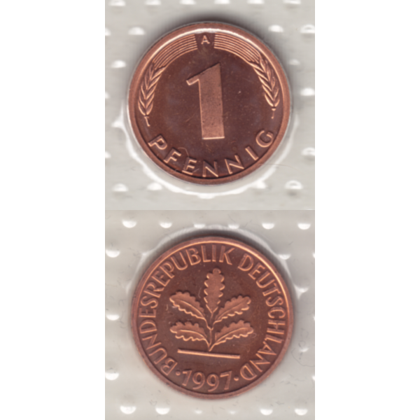 BRD-Deutschland A für Berlin 1997, 1 Deutscher Pfennig, RS+VS vertikal Farbe.png Quadratbild