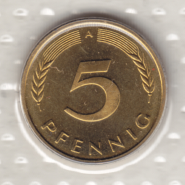 BRD-Deutschland A für Berlin 1997, 5 Deutscher Pfennig Rückseite.png Quadratbild