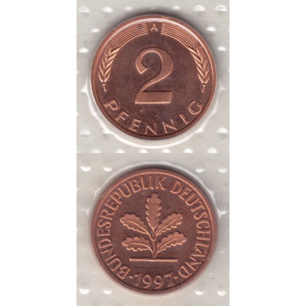 BRD-Deutschland A für Berlin 1997, 2 Deutscher Pfennig, RS+VS vertikal Farbe.png Quadratbild