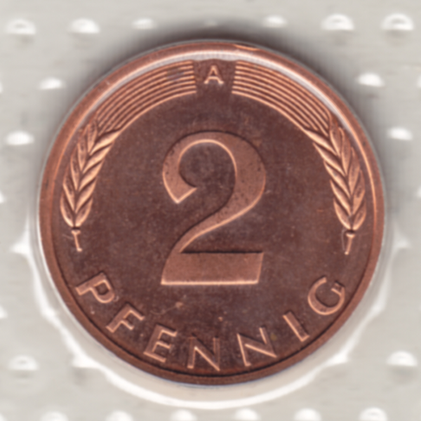 BRD-Deutschland A für Berlin 1997, 2 Deutscher Pfennig Rückseite.png Quadratbild