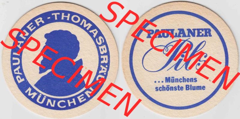 Bierdeckel Paulaner Thomasbräu, Pils ... Münchens schönste Blume (1). Deutscher Katalog über deutsche Bierdeckel Paulaner Brauerei aus Bundesland... Sammlung