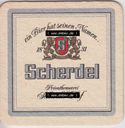 Bierdeckel ein Bier hat seinen Namen, Scherdel Privatbrauerei Scherdel Hof (2). Deutscher Katalog über deutsche Bierdeckel Privatbrauerei... Sammlung