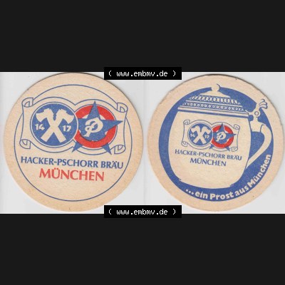 Bierdeckel Hacker-Pschorr Bräu München, ... ein Prost aus München (1). Deutscher Katalog über deutsche Bierdeckel Hacker-Pschorr Bräu... Sammlung