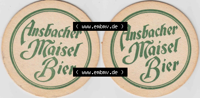 Bierdeckel Ansbacher Maisel Bier (1). Deutscher Katalog über deutsche Bierdeckel Brauerei Maisel aus Bundesland Bayern zum katalogisieren... Sammlung