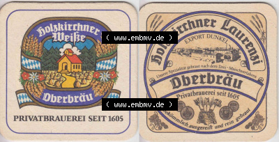 Bierdeckel Holzkirchener Weiße Oberbräu, Privatbrauerei (1). Deutscher Katalog über deutsche Bierdeckel Holzkirchner Oberbräu... Sammlung