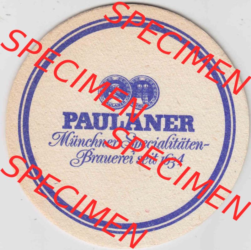 Bierdeckel Paulaner, Münchener Spezialitäten, Brauerei seit 1634 (2). Deutscher Katalog über deutsche Bierdeckel Paulaner Brauerei aus Bundesland Bayern zum... Sammlung
