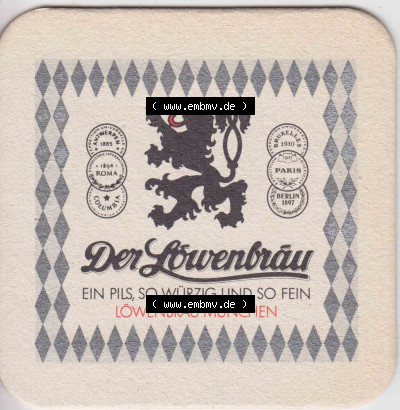 Bierdeckel Der Löwenbräu, ein Pils, so würzig und so fein, Löwenbräu München (2). Deutscher Katalog über deutsche Bierdeckel... Sammlung