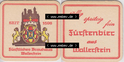 Bierdeckel Fürstliches Brauhaus Wallerstein, seit 1598, süffig sprintzig fein (1). Deutscher Katalog über deutsche Bierdeckel... Sammlung