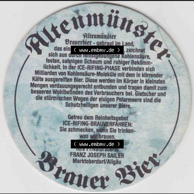 Bierdeckel Altenmünster Brauer Bier, Unsere neue coole Art Bier zu brauen ICE-Rifing (3). Deutscher Katalog über deutsche Bierdeckel Altenmünster Brauerei aus Bundesland... Sammlung