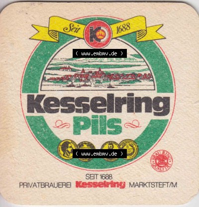 Bierdeckel Kesselring Pils, Seit 1688, mit Hefe SChlemmer Weißbier (2). Deutscher Katalog über deutsche Bierdeckel Brauerei... Sammlung